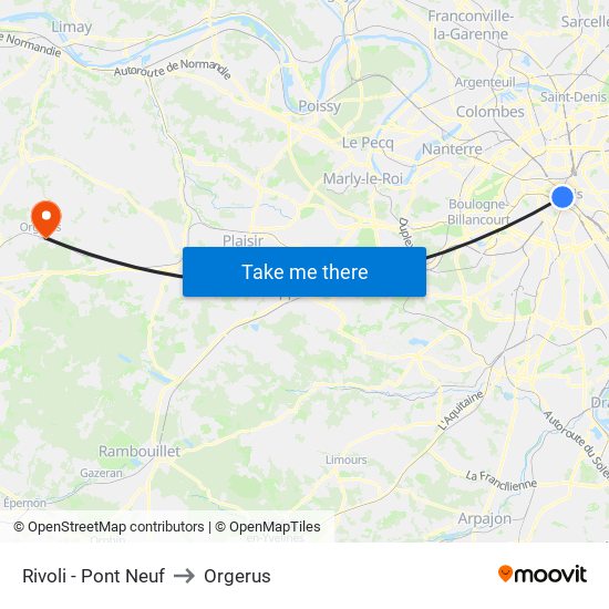Rivoli - Pont Neuf to Orgerus map