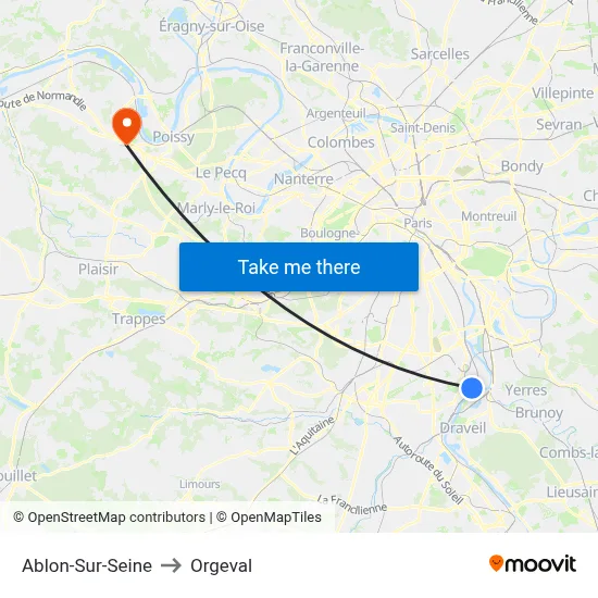 Ablon-Sur-Seine to Orgeval map