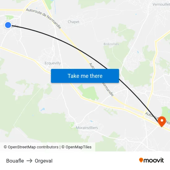 Bouafle to Orgeval map