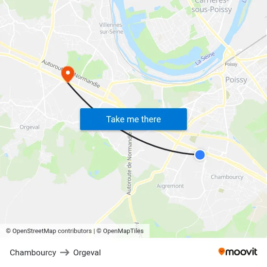 Chambourcy to Orgeval map