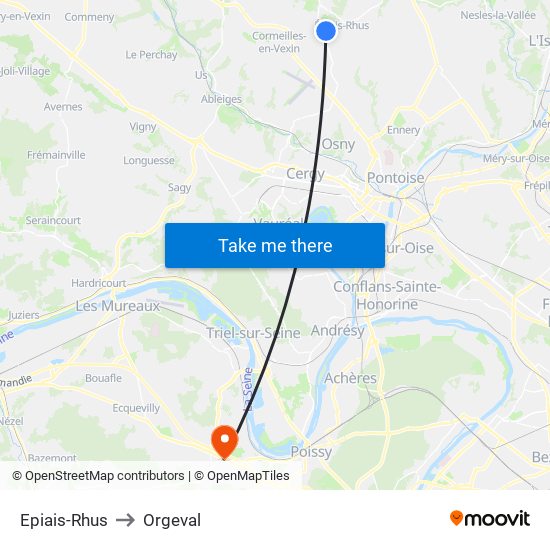 Epiais-Rhus to Orgeval map