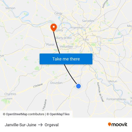 Janville-Sur-Juine to Orgeval map