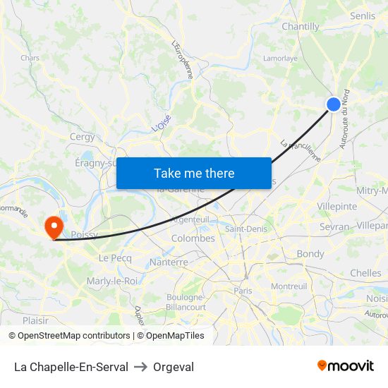 La Chapelle-En-Serval to Orgeval map