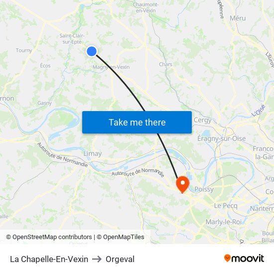 La Chapelle-En-Vexin to Orgeval map
