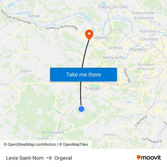 Levis-Saint-Nom to Orgeval map