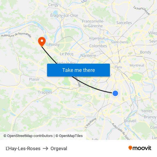 L'Hay-Les-Roses to Orgeval map
