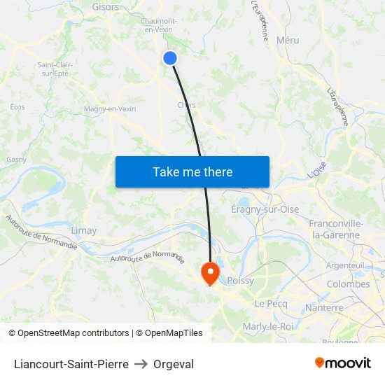 Liancourt-Saint-Pierre to Orgeval map