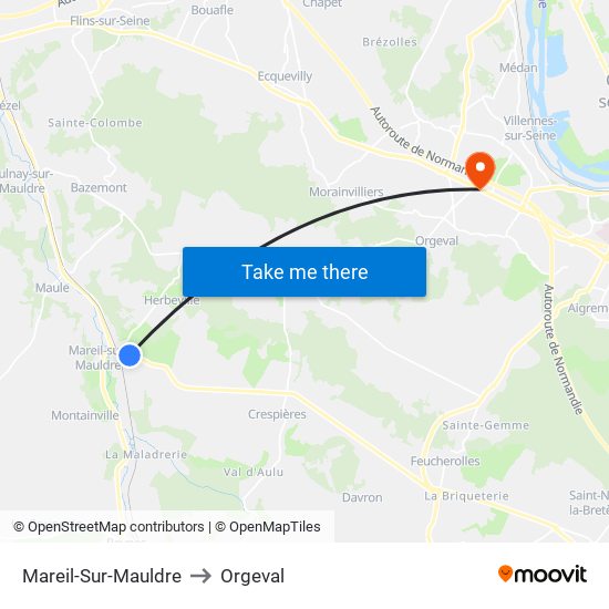 Mareil-Sur-Mauldre to Orgeval map