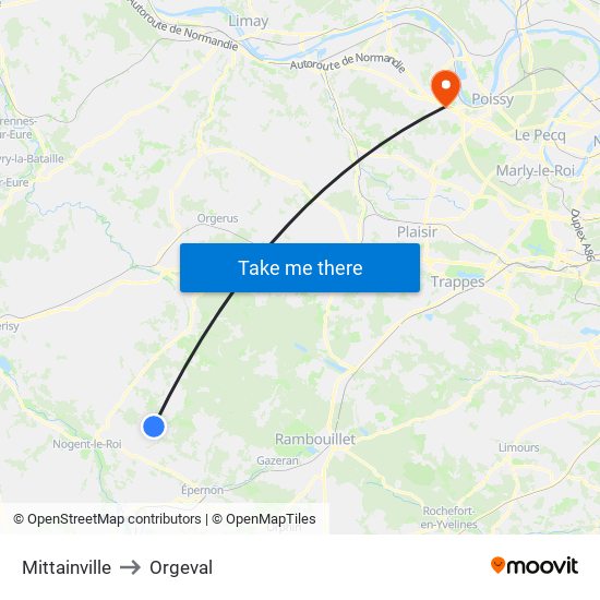 Mittainville to Orgeval map