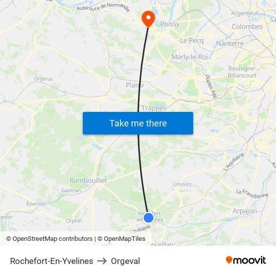 Rochefort-En-Yvelines to Orgeval map