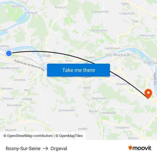 Rosny-Sur-Seine to Orgeval map