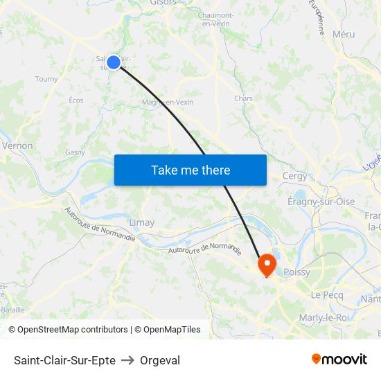 Saint-Clair-Sur-Epte to Orgeval map