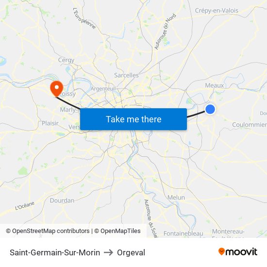 Saint-Germain-Sur-Morin to Orgeval map
