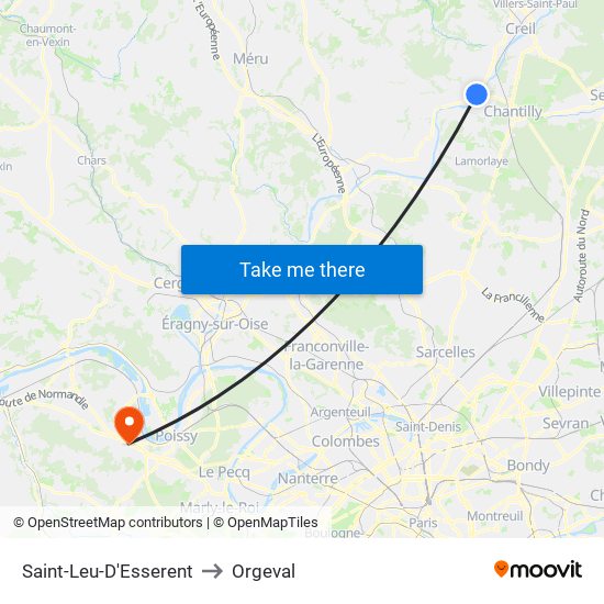 Saint-Leu-D'Esserent to Orgeval map