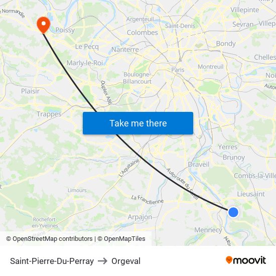 Saint-Pierre-Du-Perray to Orgeval map