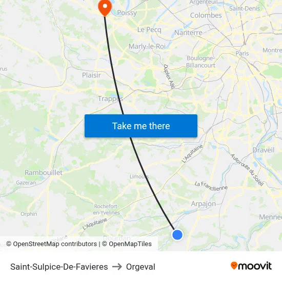 Saint-Sulpice-De-Favieres to Orgeval map