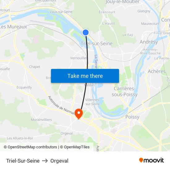 Triel-Sur-Seine to Orgeval map