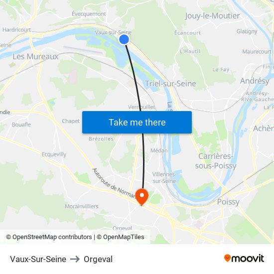Vaux-Sur-Seine to Orgeval map