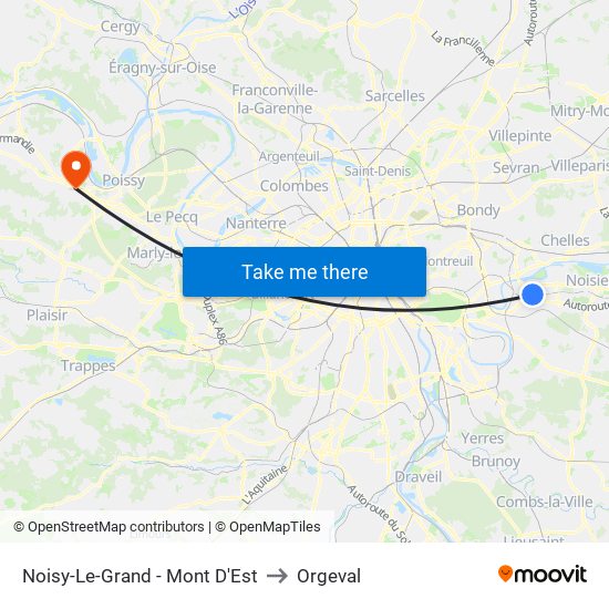 Noisy-Le-Grand - Mont D'Est to Orgeval map