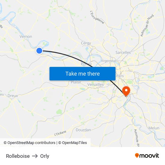 Rolleboise to Orly map