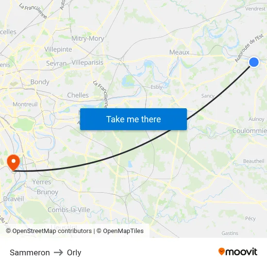 Sammeron to Orly map