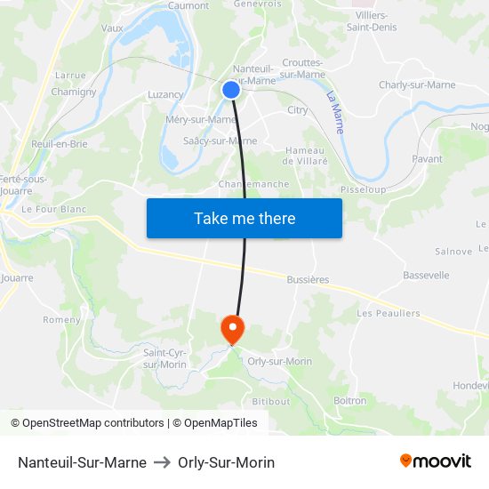 Nanteuil-Sur-Marne to Orly-Sur-Morin map