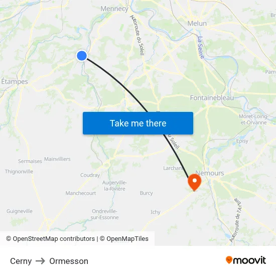 Cerny to Ormesson map