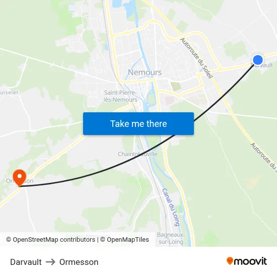 Darvault to Ormesson map