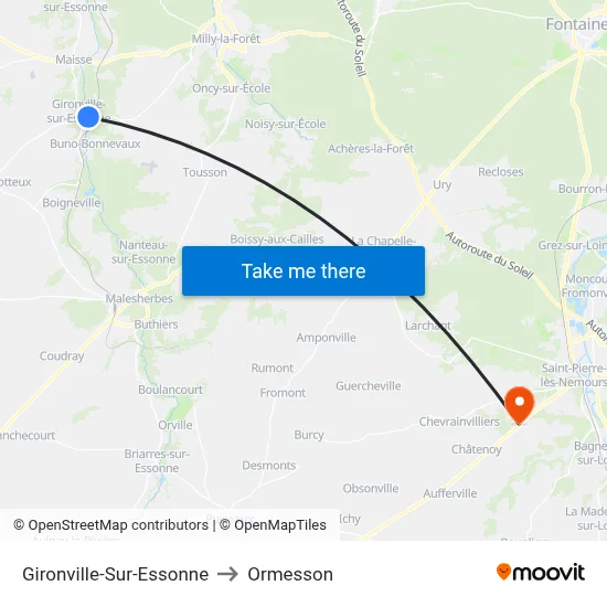 Gironville-Sur-Essonne to Ormesson map