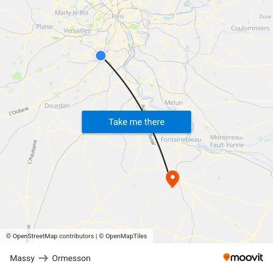 Massy to Ormesson map
