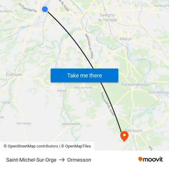 Saint-Michel-Sur-Orge to Ormesson map