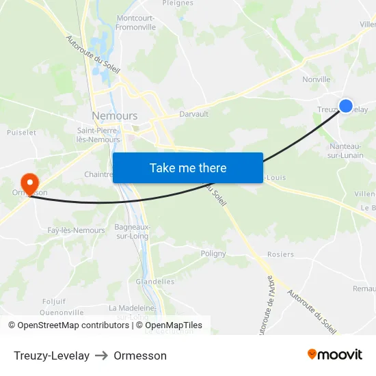 Treuzy-Levelay to Ormesson map