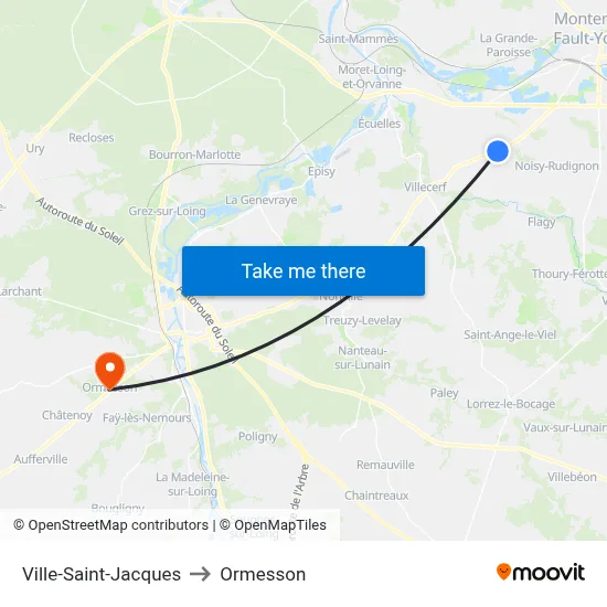 Ville-Saint-Jacques to Ormesson map