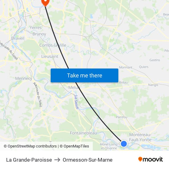 La Grande-Paroisse to Ormesson-Sur-Marne map