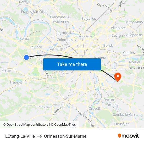 L'Etang-La-Ville to Ormesson-Sur-Marne map