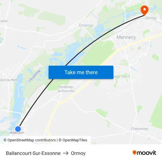 Ballancourt-Sur-Essonne to Ormoy map