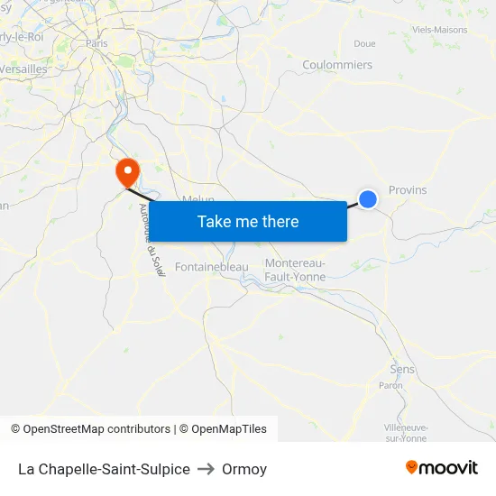 La Chapelle-Saint-Sulpice to Ormoy map