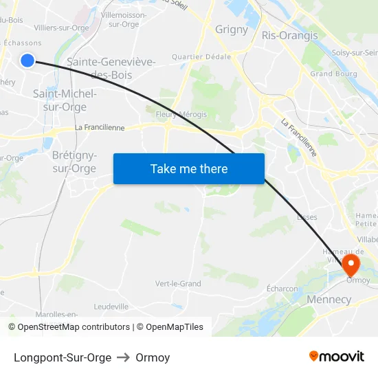 Longpont-Sur-Orge to Ormoy map