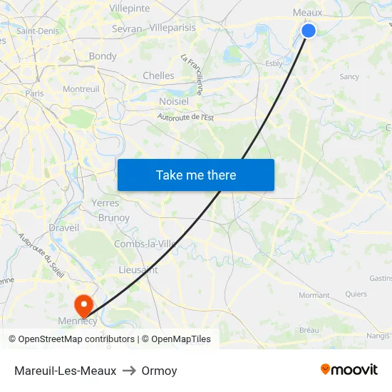 Mareuil-Les-Meaux to Ormoy map