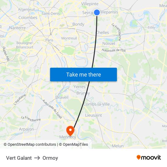 Vert Galant to Ormoy map