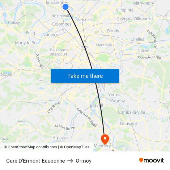 Gare D'Ermont-Eaubonne to Ormoy map