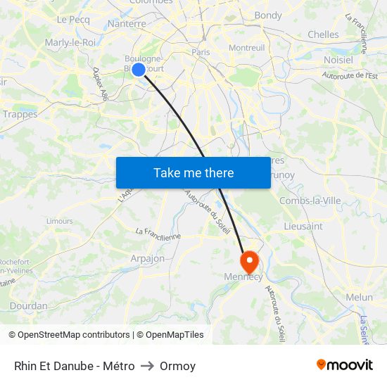 Rhin Et Danube - Métro to Ormoy map