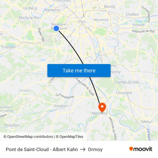 Pont de Saint-Cloud - Albert Kahn to Ormoy map
