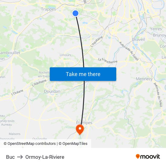 Buc to Ormoy-La-Riviere map