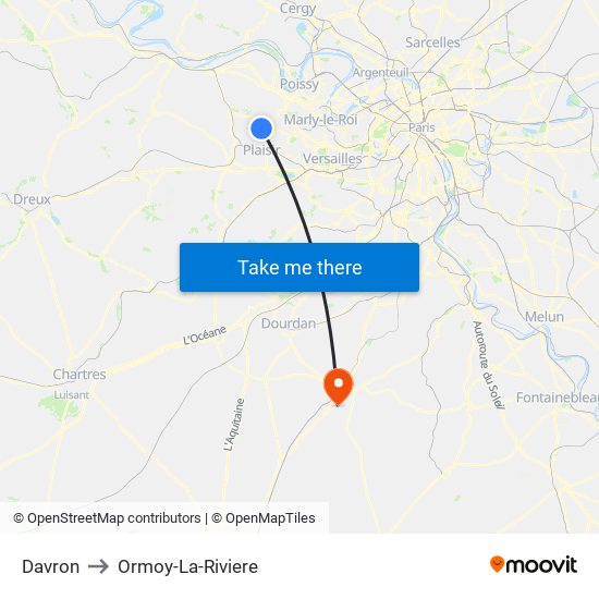 Davron to Ormoy-La-Riviere map