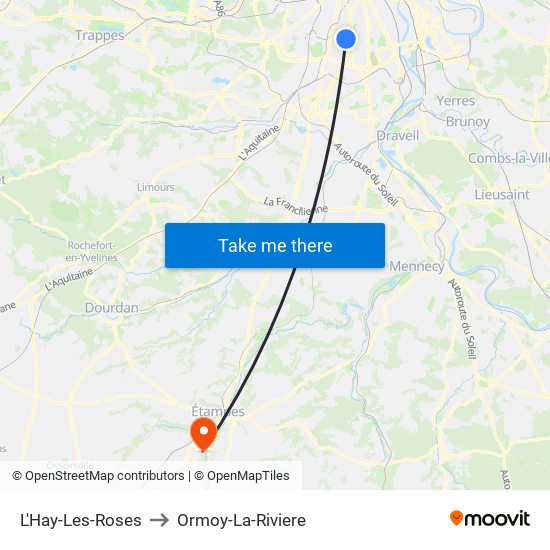 L'Hay-Les-Roses to Ormoy-La-Riviere map