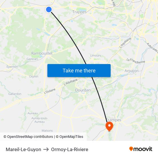Mareil-Le-Guyon to Ormoy-La-Riviere map