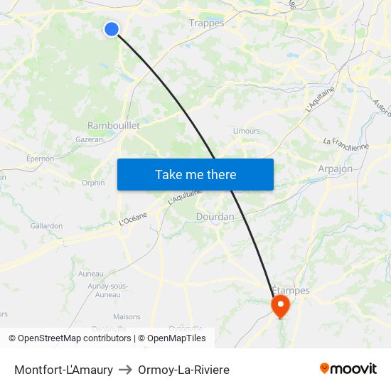 Montfort-L'Amaury to Ormoy-La-Riviere map