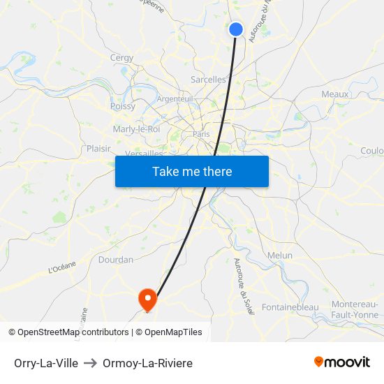 Orry-La-Ville to Ormoy-La-Riviere map
