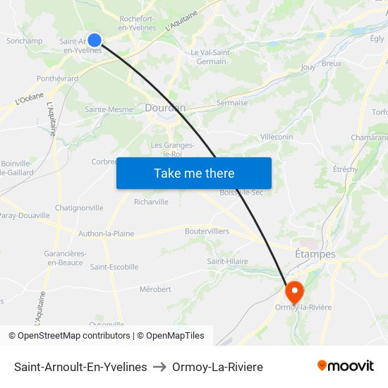 Saint-Arnoult-En-Yvelines to Ormoy-La-Riviere map
